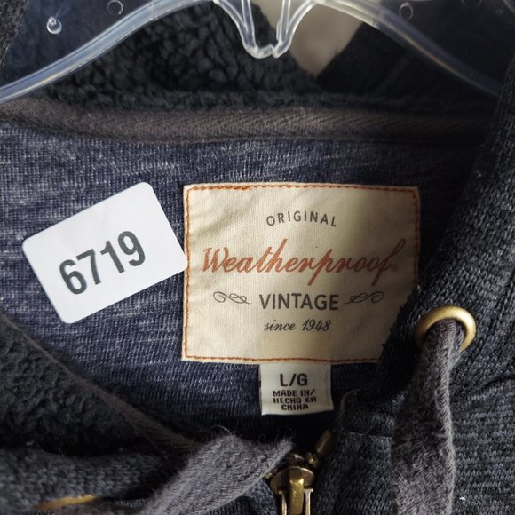 Weatherproof Men’s Black Hooded sherpa lined Jacket Size L - Picture 2 of 9